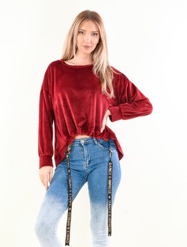 Hanorac Dama SimpleVelvet Grena